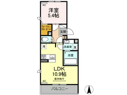 モン・エトワール(1LDK/2階)の間取り写真
