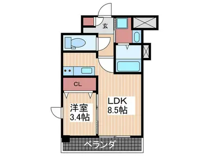 月光鎮守府(1LDK/8階)の間取り写真