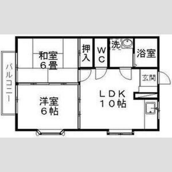 レジデンス庄子(2LDK/2階)の間取り写真
