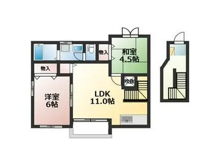 ガーデンハウスK A(2LDK/2階)の間取り写真