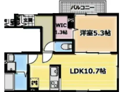 アリビオ五反野(1LDK/3階)の間取り写真
