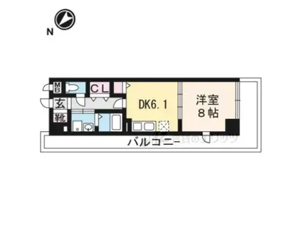 HEI STADT(1DK/4階)の間取り写真