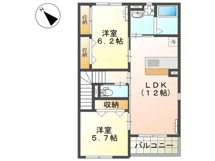 フランシーズ(2LDK/2階)の間取り写真