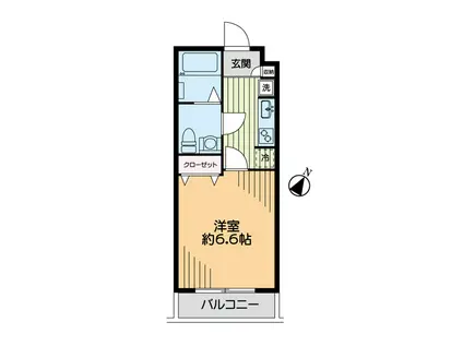 バーディ笹下(1K/1階)の間取り写真