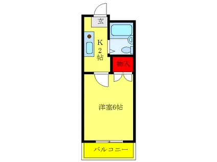 ハルベース川口第55(1K/1階)の間取り写真