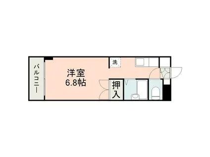 コート黒髪(ワンルーム/8階)の間取り写真