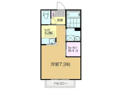 ベルデ大崎台(1K/2階)の間取り写真