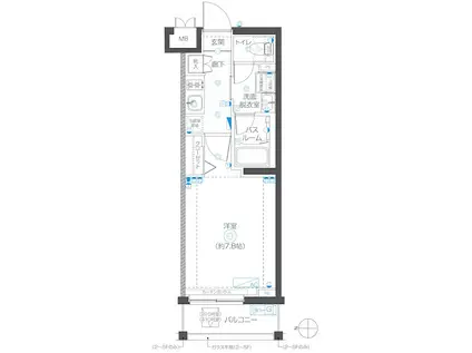 ZOOM武蔵新城(1K/2階)の間取り写真
