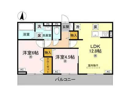 D-REGALO日光S(2LDK/1階)の間取り写真