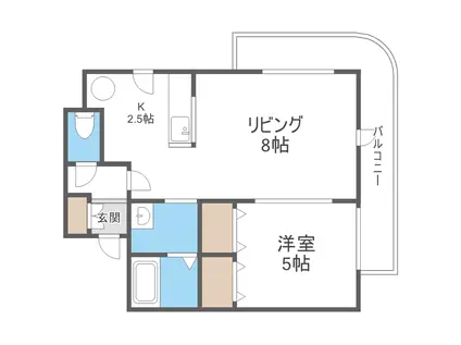 シャレオ当別弐番館(1LDK/8階)の間取り写真