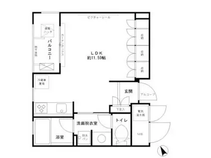 エル・セレーノ西早稲田(ワンルーム/3階)の間取り写真