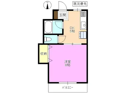 アビタシオンハラ(1DK/2階)の間取り写真