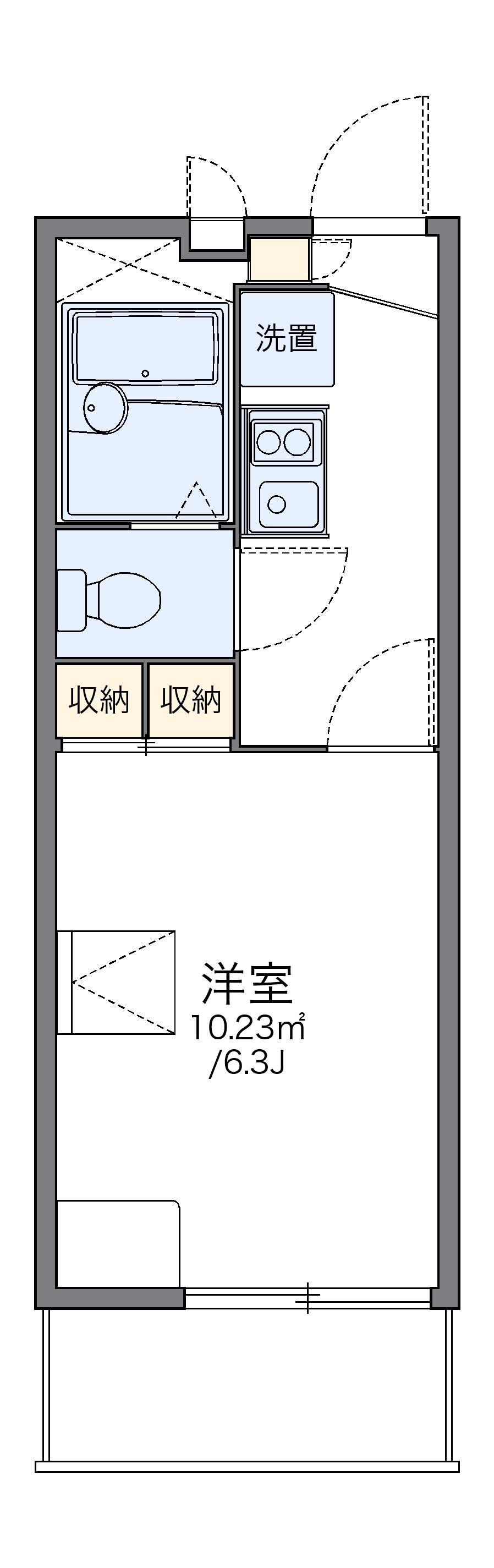 レオパレスパークビュー吉塚(1K/4階)の間取り写真