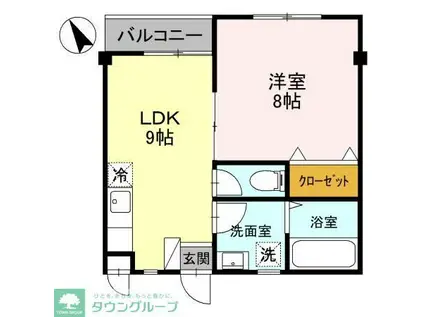 グリーンパレスY(1LDK/2階)の間取り写真