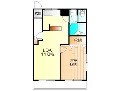 エトワール日吉(1LDK/4階)の間取り写真