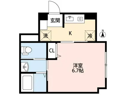 メゾン プリマベーラ(1K/3階)の間取り写真