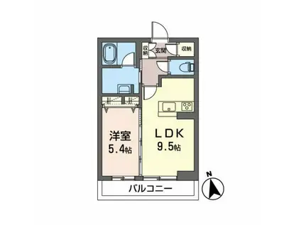 BELLET仙台(1LDK/3階)の間取り写真