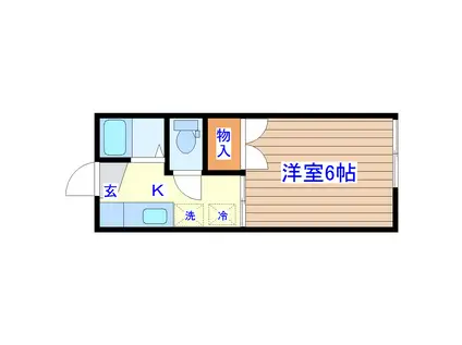 永井コーポ(1K/2階)の間取り写真