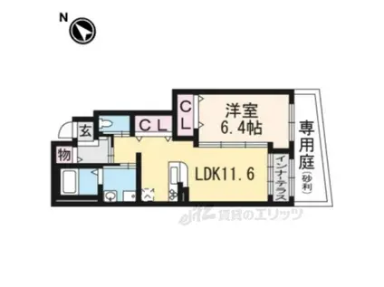 イストワール1(1LDK/1階)の間取り写真