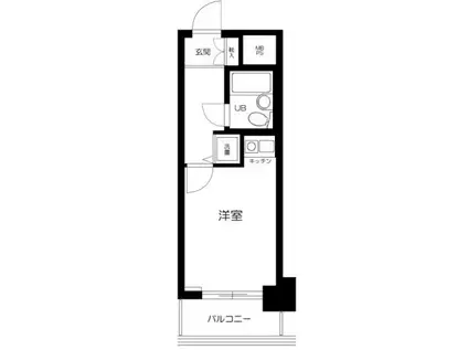 ライオンズマンション上野松が谷第2(ワンルーム/7階)の間取り写真