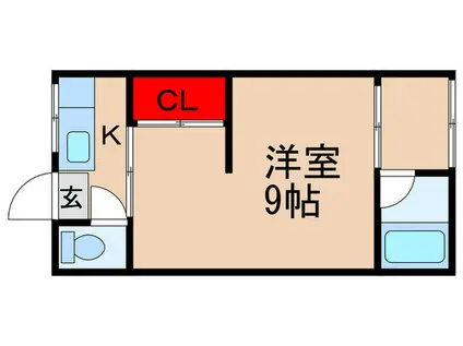 二葉荘A(1K/1階)の間取り写真