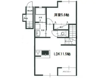 クレア 南棟(1LDK/2階)の間取り写真