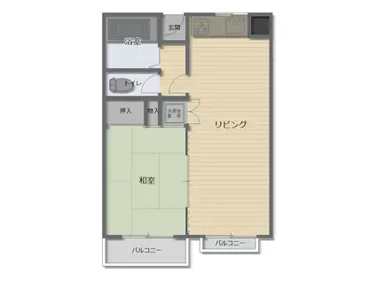 南風パーフェクト(1LDK/6階)の間取り写真