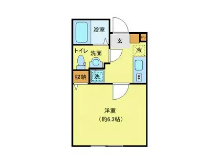 エクセラン南千住II(1K/3階)の間取り写真