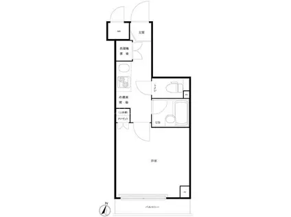 ルーブル武蔵小杉弐番館(1K/6階)の間取り写真