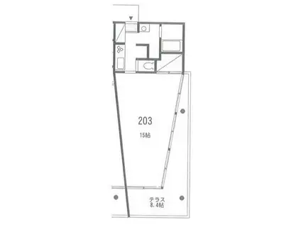 カサ グランデ神木(1K/2階)の間取り写真