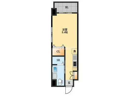 PLUM.YUプラムユウ(ワンルーム/5階)の間取り写真