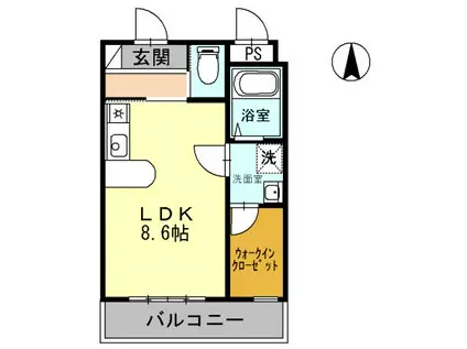 ユーツーハイライズマンション(ワンルーム/3階)の間取り写真