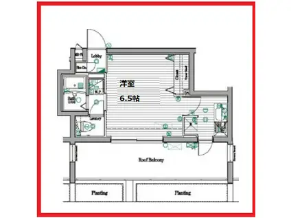 アクアスイートニッポリ(1K/5階)の間取り写真