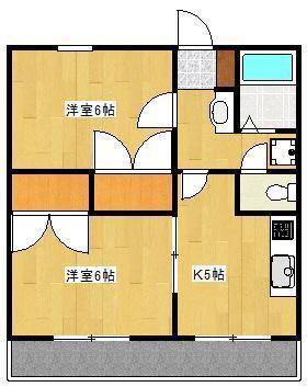 ルミエール一吉(2K/3階)の間取り写真
