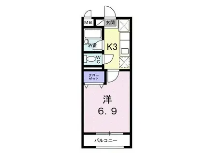 キャッスルパーク南仙台(1K/3階)の間取り写真