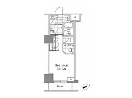パークハビオ新橋(1K/2階)の間取り写真