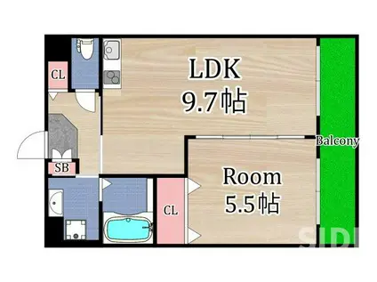 サンサーラ日光(1LDK/3階)の間取り写真