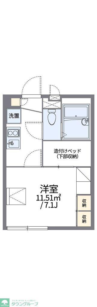 レオパレスブライト ビューティ(1K/1階)の間取り写真