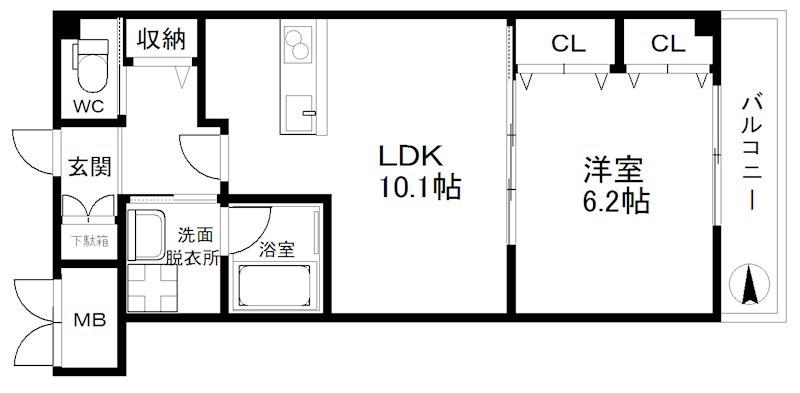 MAYFER(1LDK/1階)の間取り写真