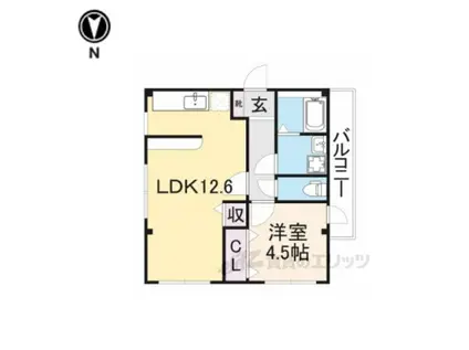 フォンテーヌN-1(1LDK/2階)の間取り写真