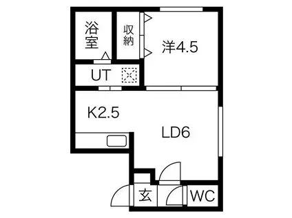 アンダーズ恵庭駅前(1DK/3階)の間取り写真