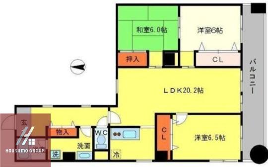 ドミール千里(3LDK/3階)の間取り写真