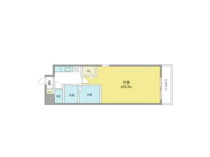 ボヌール津金(1K/3階)の間取り写真