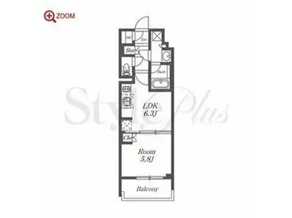 オーパスレジデンス名古屋ステーション(1LDK/4階)の間取り写真