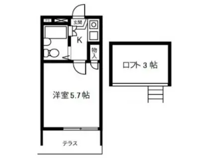 SUMITAI新瑞橋(1K/2階)の間取り写真