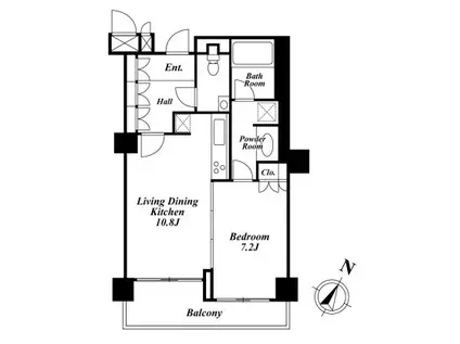KDX代官山レジデンス(1LDK/4階)の間取り写真