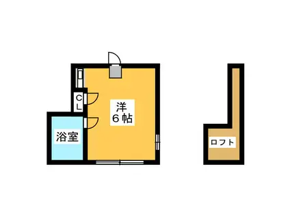 アダムハウス(ワンルーム/1階)の間取り写真