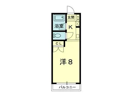 プライムシティ熊本(ワンルーム/5階)の間取り写真