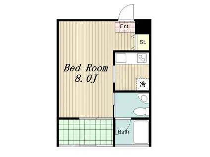 GARDENS FLAT ガーデンズフラット(ワンルーム/3階)の間取り写真