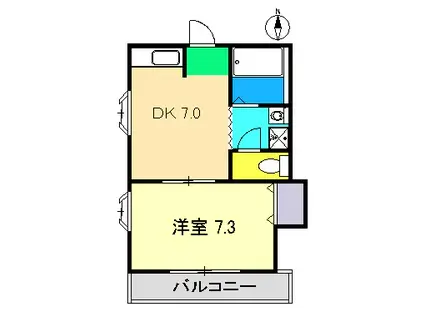 ハイツGLAY(1DK/1階)の間取り写真